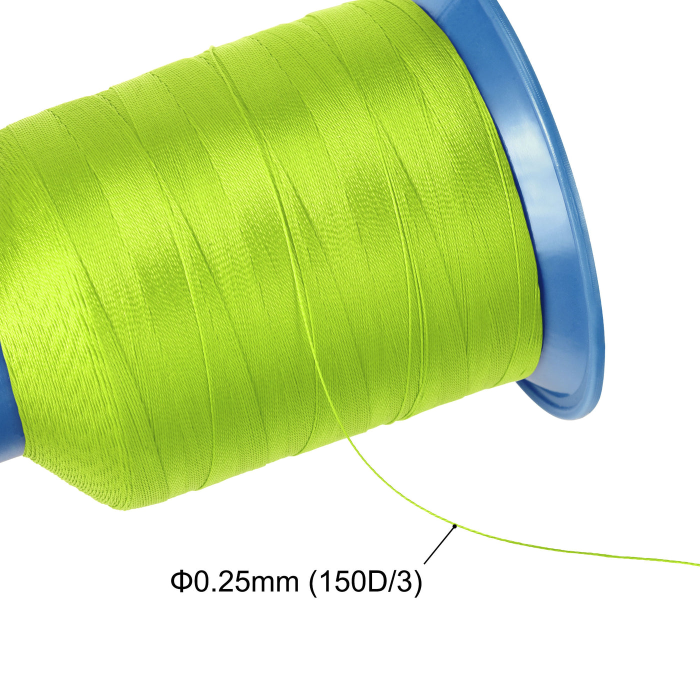 Uxcell Uxcell Bonded Polyester Threads Extra-strong 1968 Yards 150D/0.25mm (Lawn Green, 2pcs)