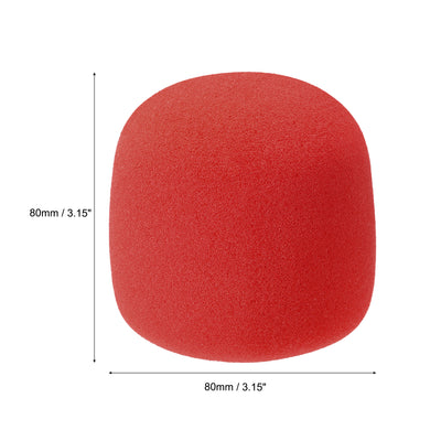 Harfington Uxcell 1Pcs Foam Microphone Cover Ball Thicken for Blue ,  Condenser Mic Red