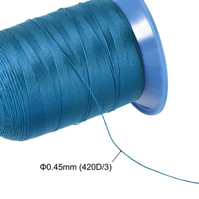Harfington Uxcell Bonded Polyester Thread Extra-strong 610 Yards 420D/0.45mm (Steel Blue)