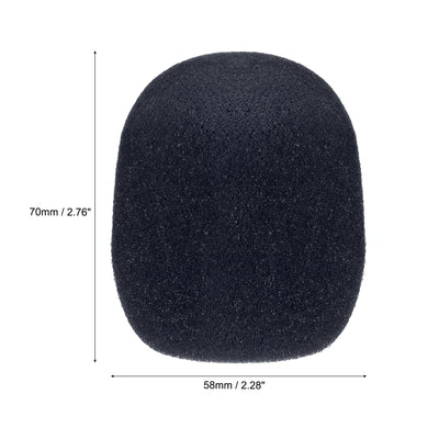 Harfington Uxcell 4Pcs Foam Microphone Covers Ball-Type Thicken for  or 45-55mm Mic Black