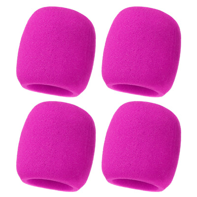 Harfington Uxcell 4Pcs Foam Microphone Covers Ball-Type Thicken for  or 45-55mm Mic Pink