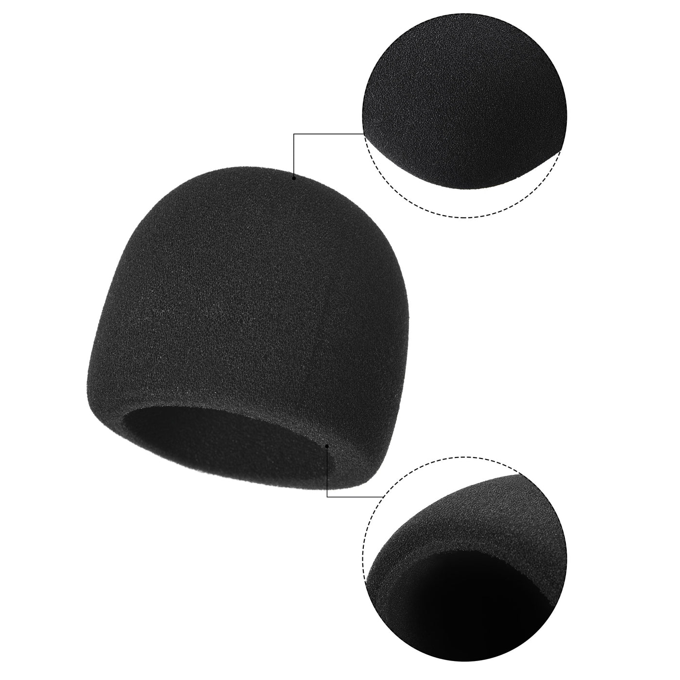 uxcell Uxcell 1Pcs Foam Microphone Cover Thicken Windscreen for Blue Mics Black