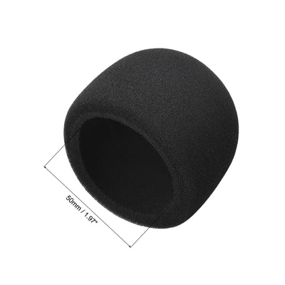 Harfington Uxcell 2Pcs Foam Microphone Cover Thicken Windscreen for Blue   Mics Black