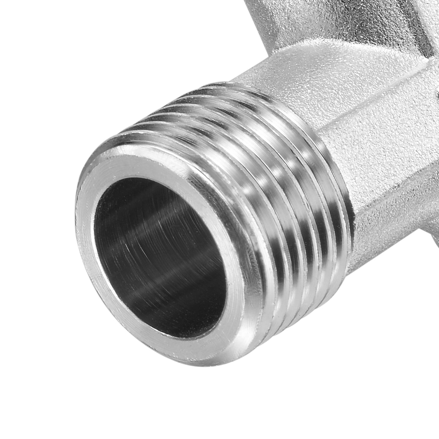 uxcell Uxcell Pipe Fitting G1/2 Male Thread Y Shape 3 Way Wye Hose Connector Adapter, Nickel-Plated Copper