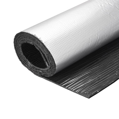 Harfington Uxcell Insulation Sheet Self-Adhesive Embossed Aluminum Foil Waterproof Heat Resistant Thermal Barrier for Roof Wall Duct Pipe Rubber Foam