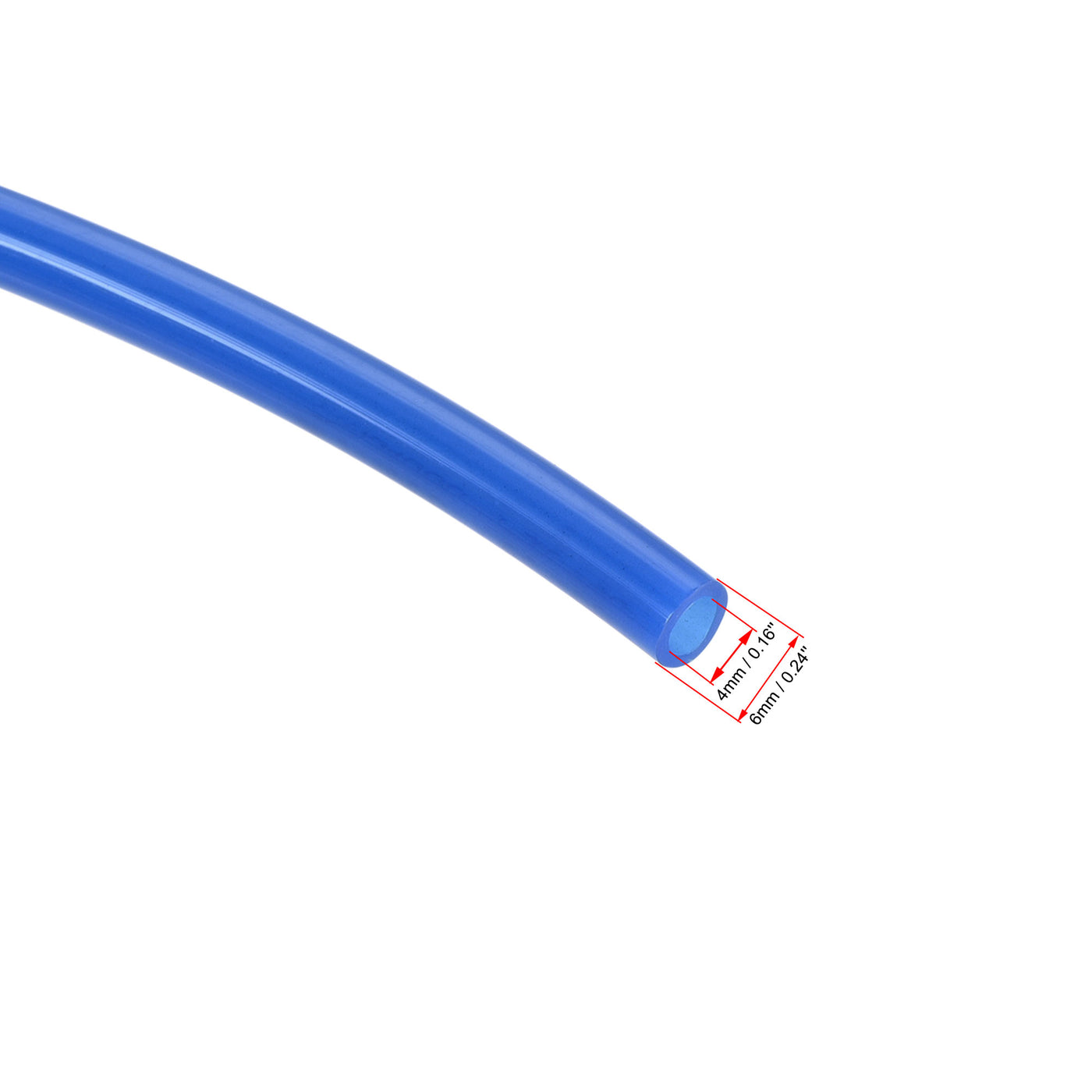 uxcell Uxcell Pneumatic 6mm OD PU Air Hose Tubing Kit 5M Blue with Push to Connect Fittings