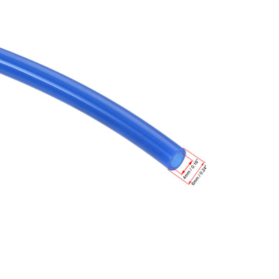 Harfington Uxcell Pneumatic 6mm OD PU Air Hose Tubing Kit 5 Meters Blue with 12 Pcs Push to Connect Fittings