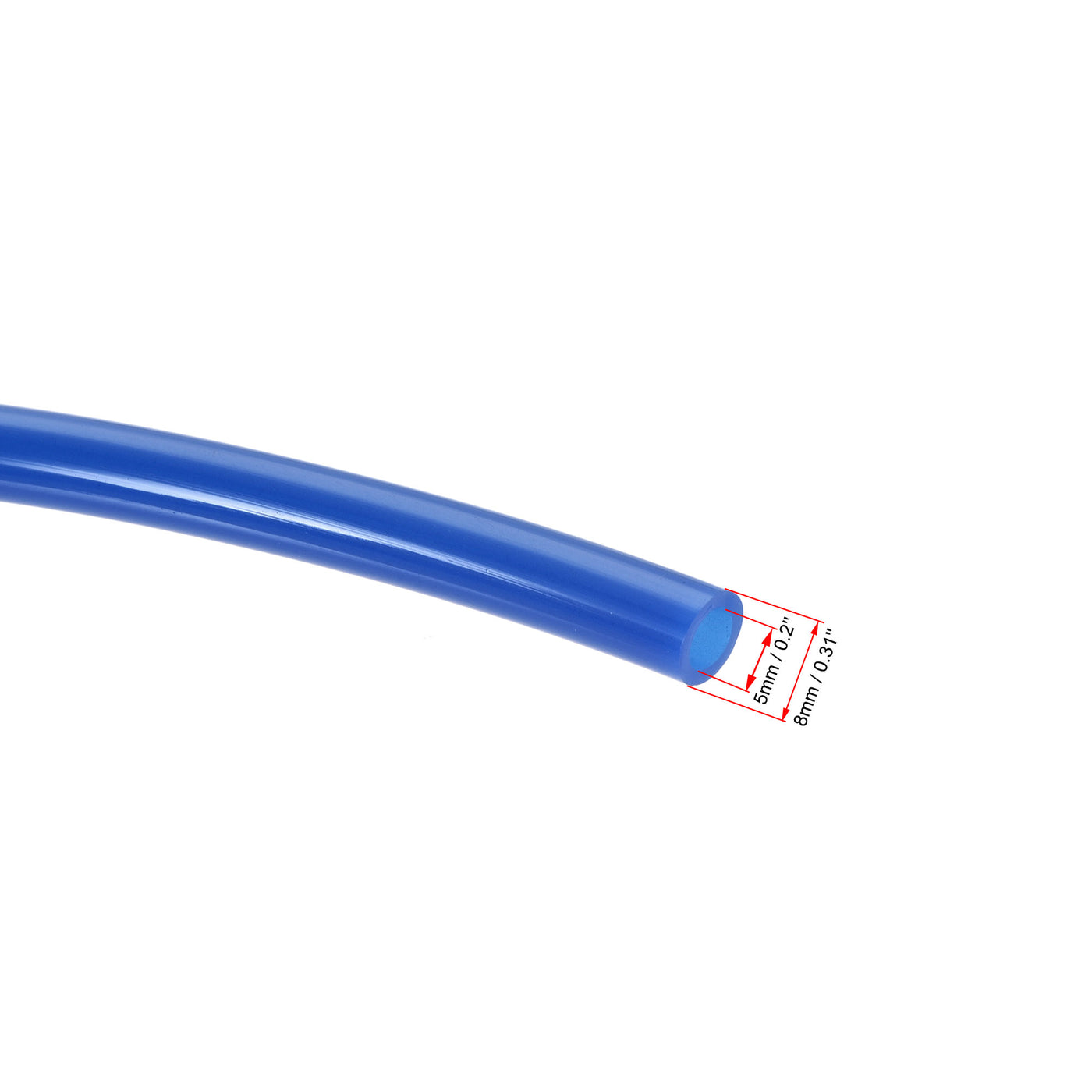 uxcell Uxcell Pneumatic 8mm OD PU Air Hose Tubing Kit 5 Meters Blue with 12 Pcs Push to Connect Fittings