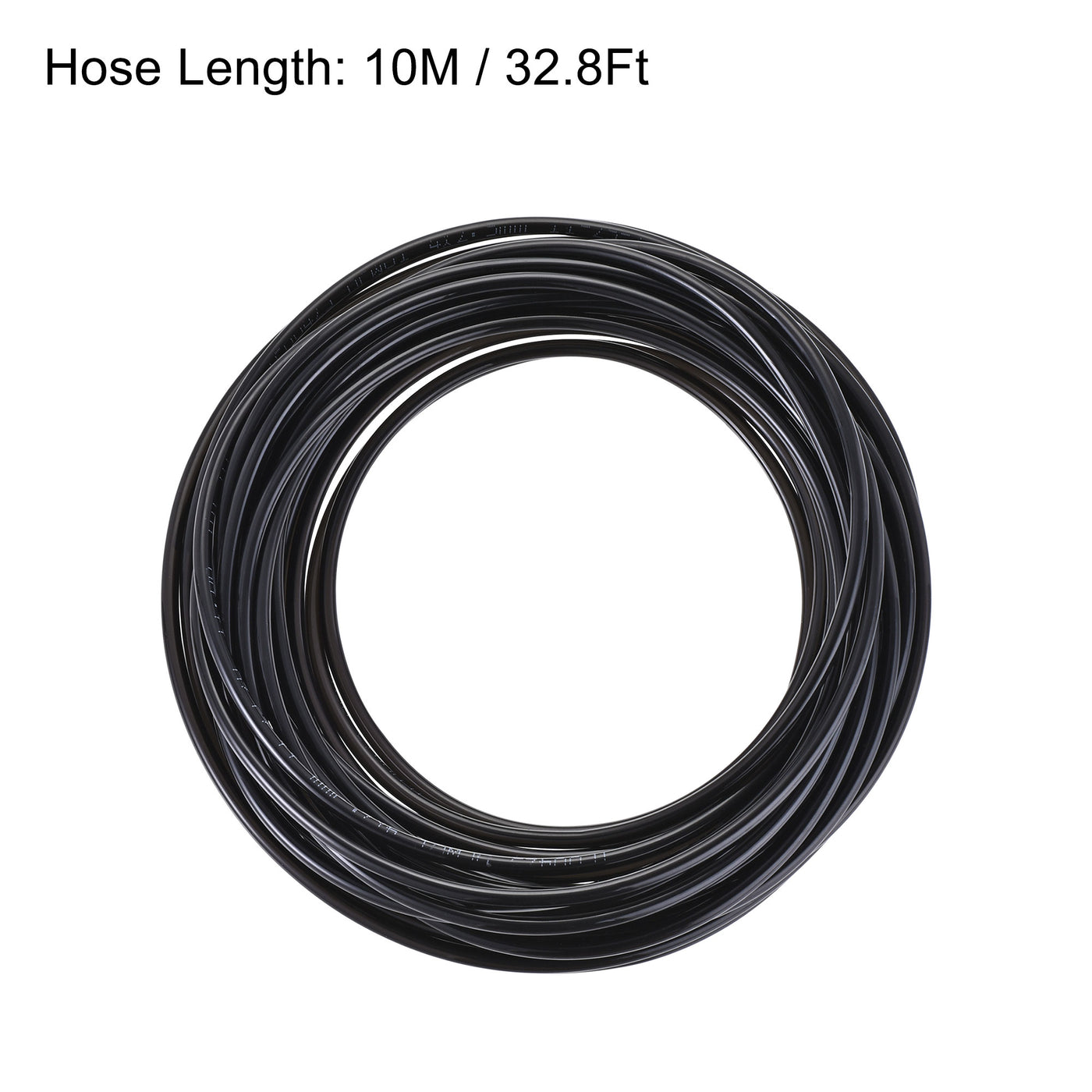 uxcell Uxcell Pneumatic 4mm OD PU Air Hose Tubing Kit 10M Black with Push to Connect Fittings