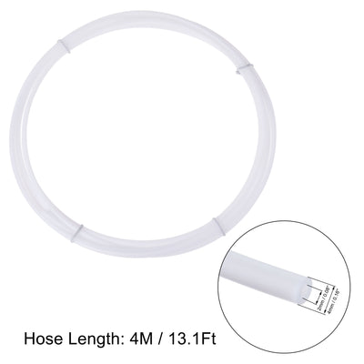 Harfington Uxcell Pneumatic PTFE Air Tubing Kit Hose Air Line Tubing 4mm OD 4M White with M6 M10 Push to Connect Fittings