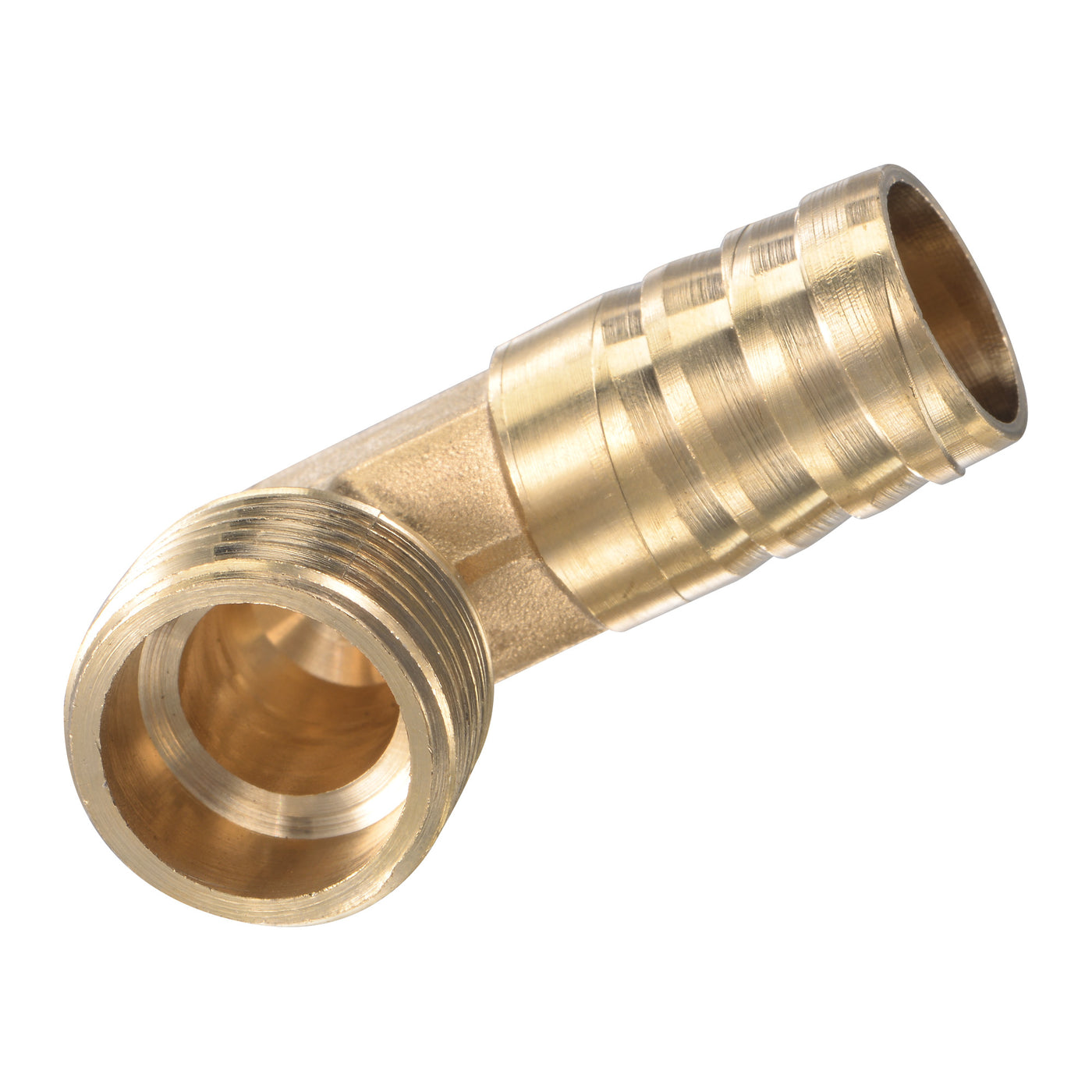 Uxcell Uxcell Brass Hose Barb Fitting Elbow 16mm x G1/2 Male Thread Right Angle Pipe Connector with Stainless Steel Hose Clamp