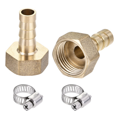 Harfington Uxcell Barb Hose Fitting Connector Adapter Barbed Female Pipe 2Set