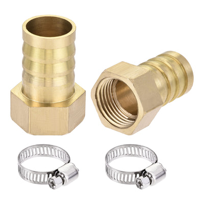 Harfington Uxcell Barb Hose Fitting Connector Adapter Barbed Female Pipe 2Set