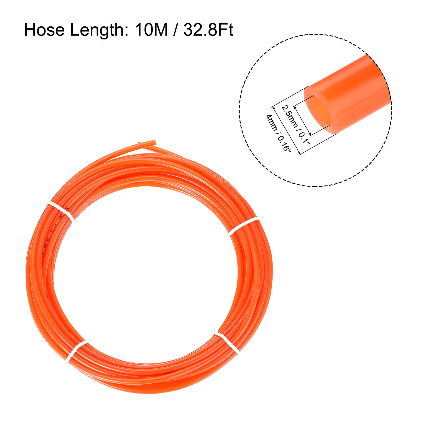 Uxcell Uxcell Pneumatic 4mm OD Polyurethane PU Air Hose Tubing Kit 10 Meters Clear with 14 Pcs Push to Connect Fittings