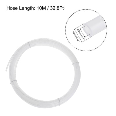 Harfington Uxcell Pneumatic 4mm OD Nylon Air Hose Tubing Kit 10 Meters White with 14 Pcs Push to Connect Fittings