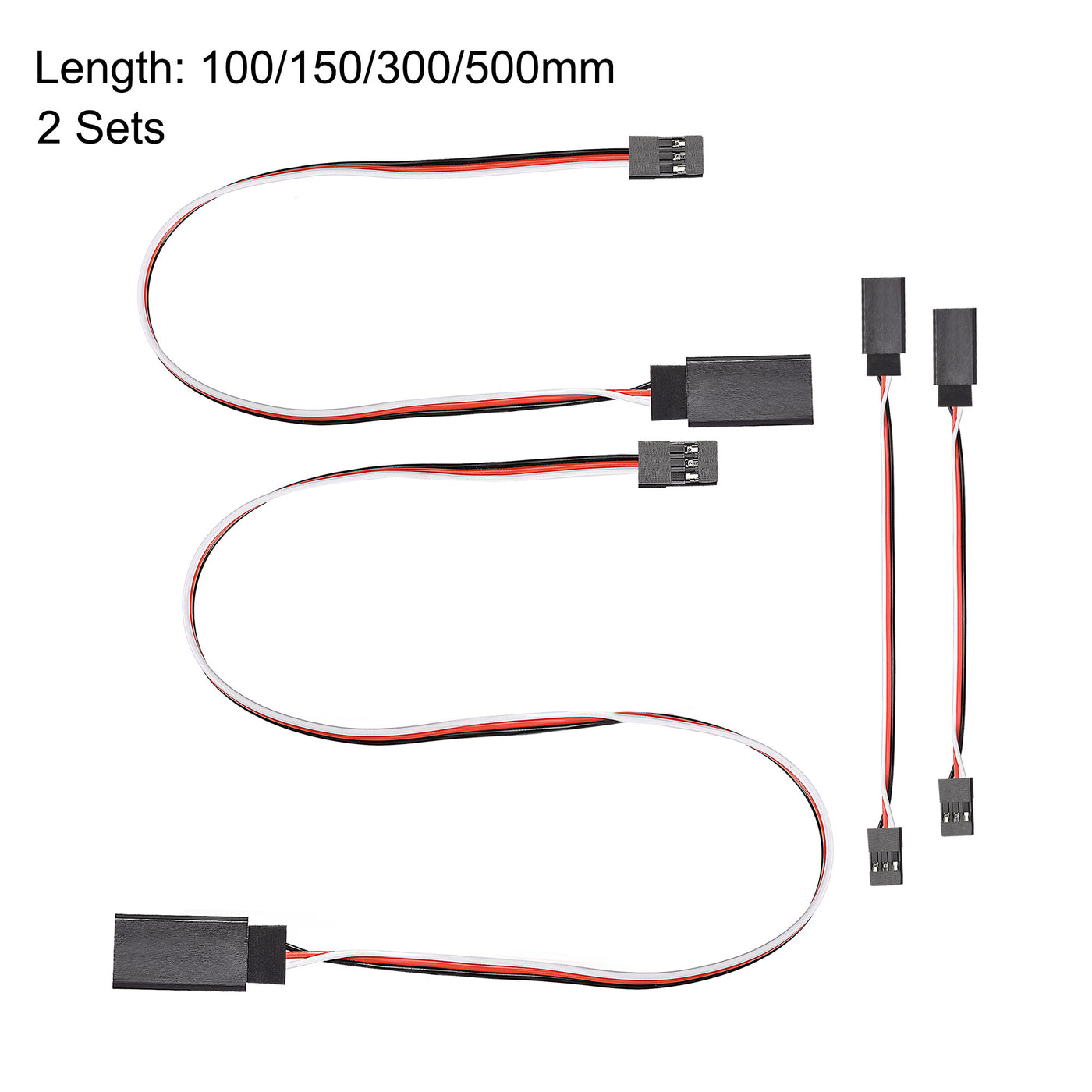 uxcell Uxcell 2 Set Servo Extension Cable Cord Connector Lead Wire Male to Female 30-Cores Servo Receiver Wire 22AWG