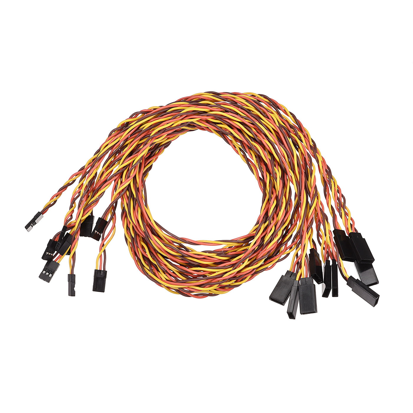 uxcell Uxcell 10pcs 3-Pin Servo Extension Cable Cord Connector Twist Wire Male to Female 22AWG 60-Cores Servo Receiver Wire