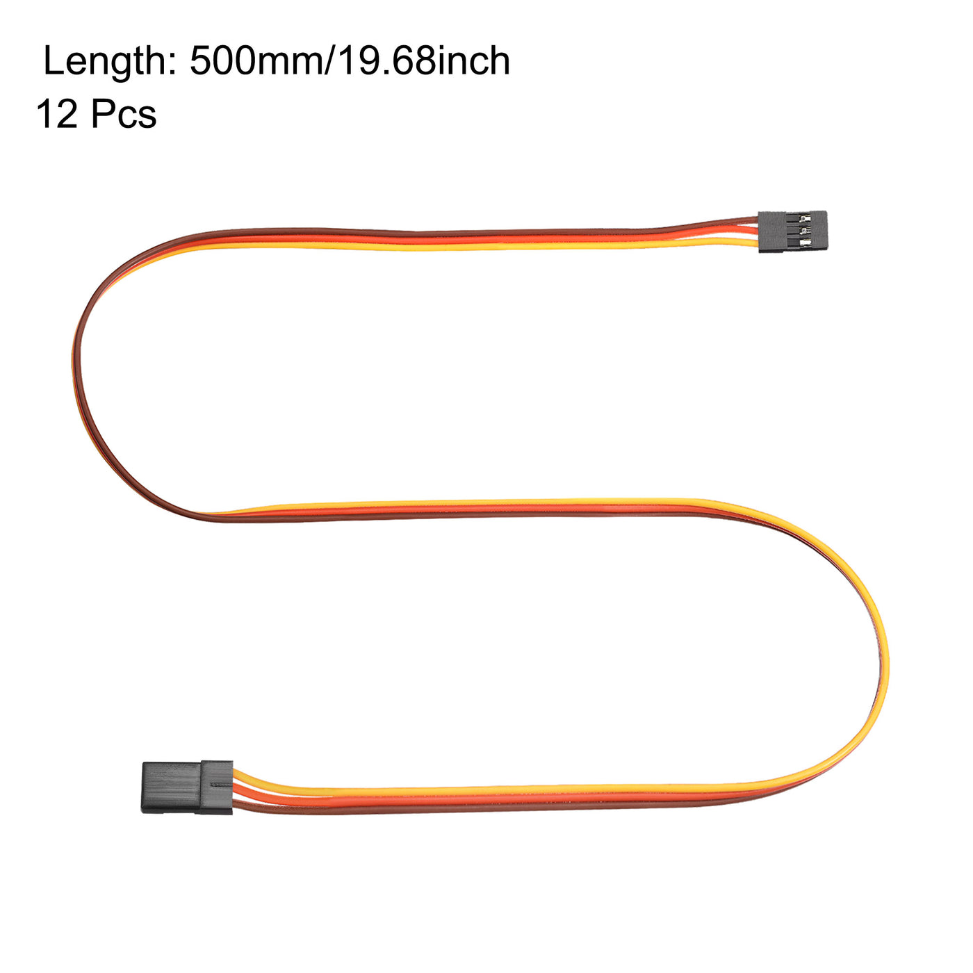 uxcell Uxcell 12pcs 3-Pin Servo Extension Cable Cord Connectors Lead Wire Male to Male 22AWG 60-Cores Servo Receiver Wire