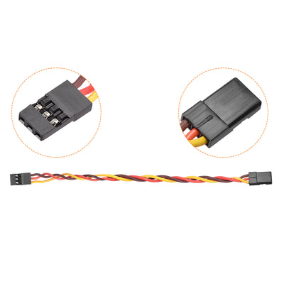 Harfington Uxcell 20pcs 3-Pin Servo Extension Cable Cord Connector Lead Wire Male to Male 22AWG Servo Receiver Wire