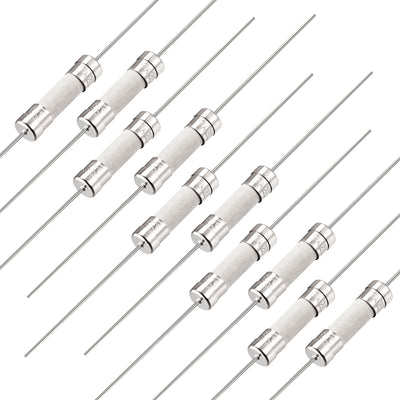 Harfington Uxcell Fast Blow Fuse Lead Wire Ceramic Fuses 5mm x 20mm 250V F5A 95mm Length 10Pcs