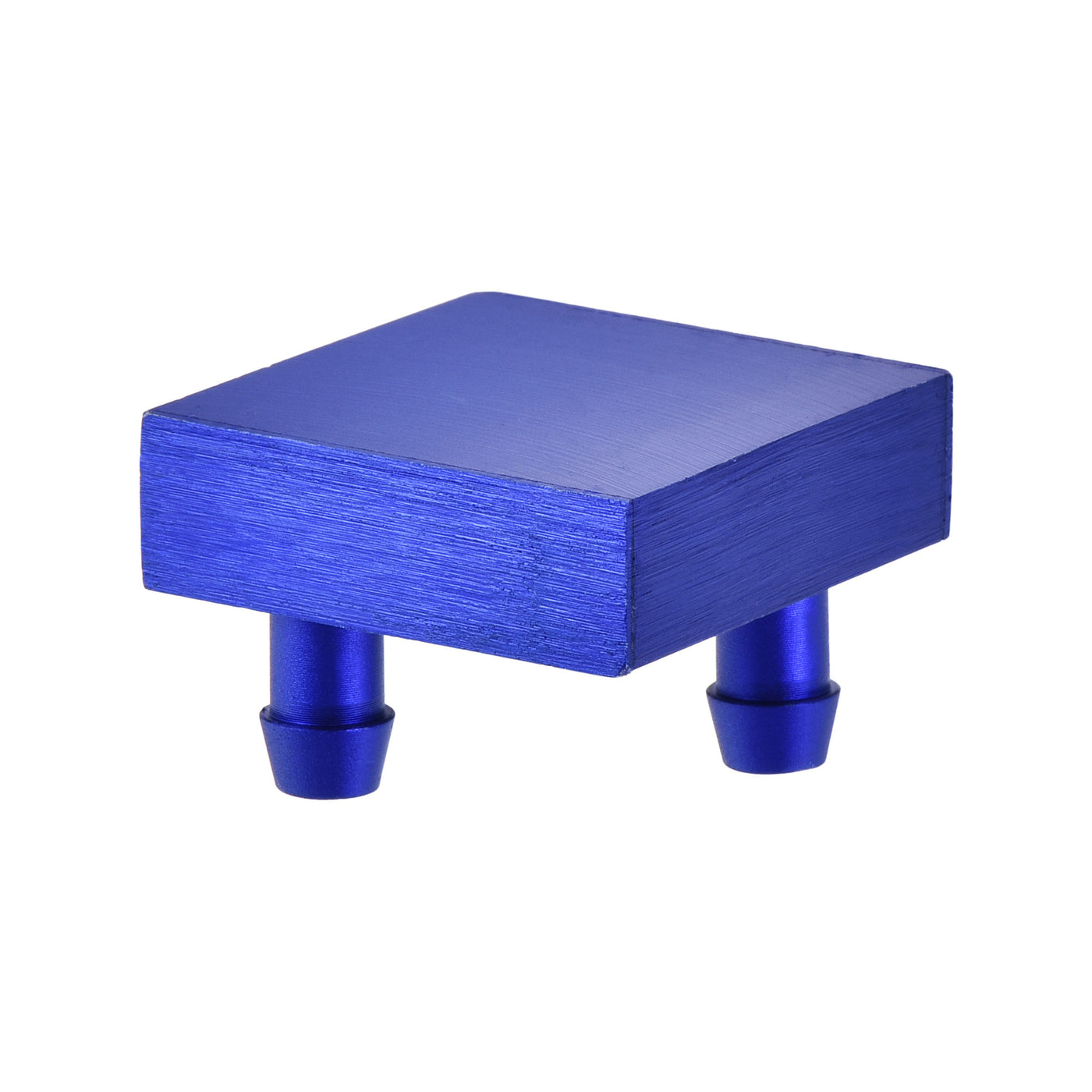 uxcell Uxcell Aluminum Water Cooling Block 40x40mm Heatsink with Nozzle Upward Blue