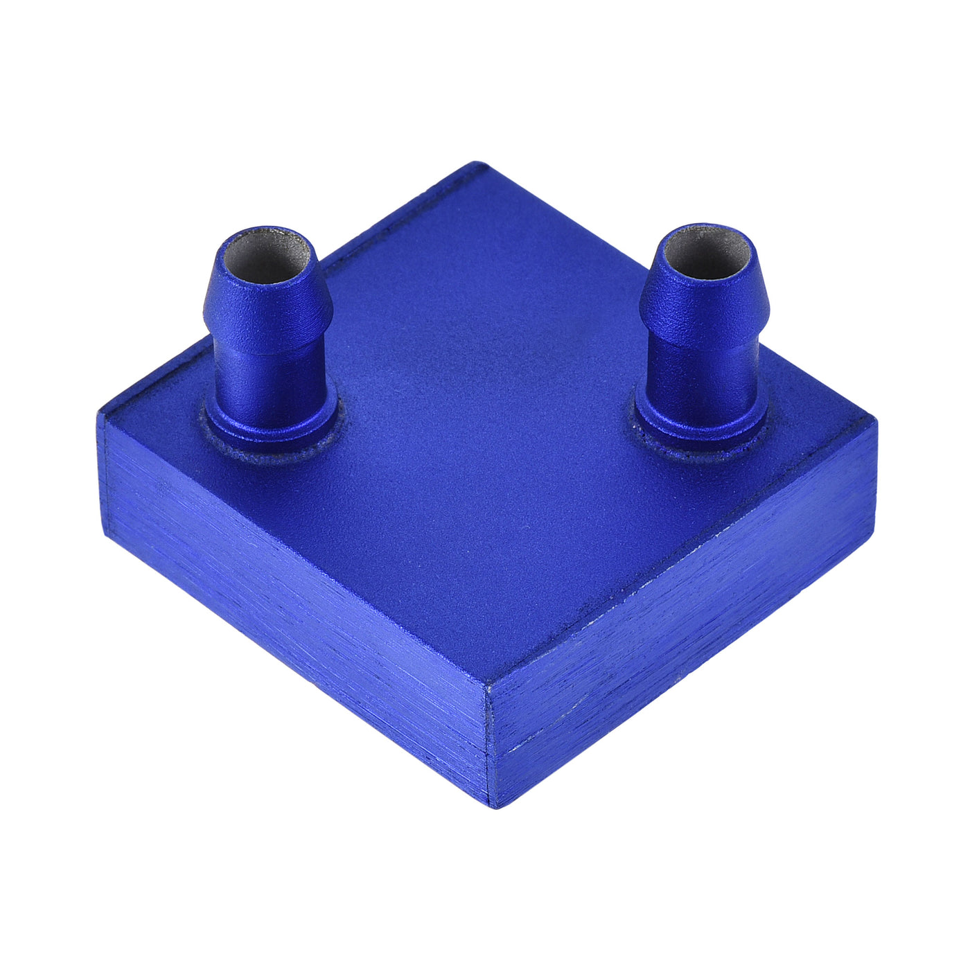 uxcell Uxcell Aluminum Water Cooling Block 40x40mm Heatsink with Nozzle Upward Blue