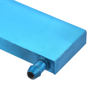Harfington Uxcell Aluminum Water Cooling Block 120x40x12mm Heatsink with Side Nozzle Blue