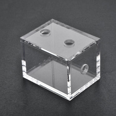 Harfington Uxcell Acrylic Water Cooling Tank 80x60x60mm with 3 Hole for Computer CPU Cooled