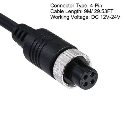 Harfington Uxcell Video Aviation Cable 4-Pin 49.21FT 15 Meters Male to Female Extension Cable