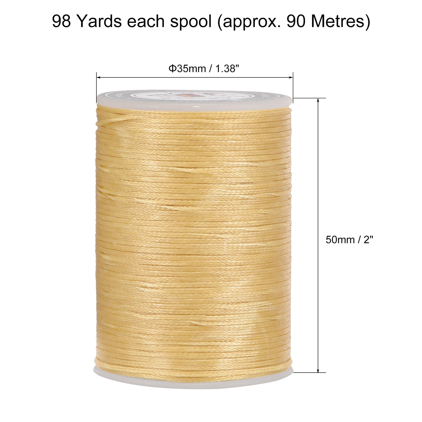 Uxcell Uxcell Leather Sewing Thread 98 Yards 150D/0.8mm Polyester Waxed Cord, Medium Taupe