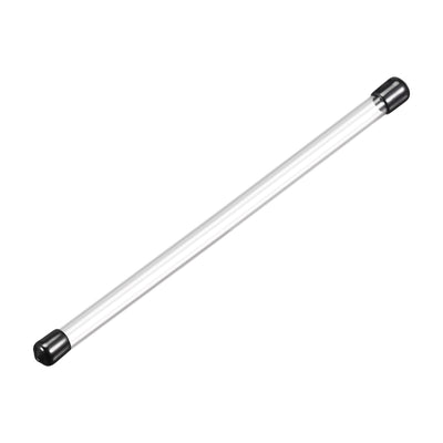 Harfington Uxcell Polycarbonate Rigid Round Clear Tubing 6mm(0.23 Inch)IDx8mm(0.31 Inch)ODx200mm(7.87 Inch) Length Plastic Storage Transparent Tube with Black Lids 2pcs