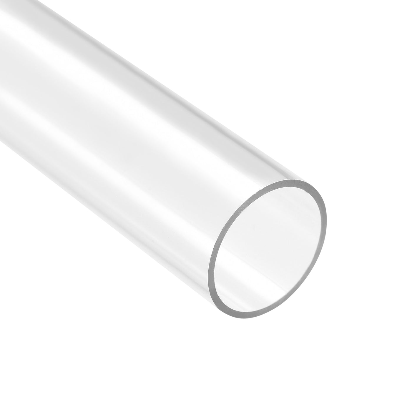 Uxcell Uxcell Polycarbonate Rigid Round Clear Tubing 6mm(0.23 Inch)IDx8mm(0.31 Inch)ODx200mm(7.87 Inch) Length Plastic Storage Transparent Tube with Black Lids 2pcs