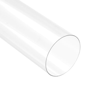 Harfington Uxcell 2pcs Polycarbonate Rigid Round Clear Tubing 41.6mm(1.63 Inch)IDx43mm(1.7 Inch)ODx250mm(9.84 Inch) Length Plastic Storage Transparent Tube with Lids
