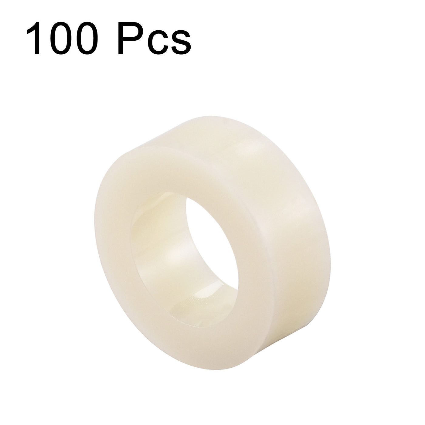 Uxcell Uxcell ABS Round Spacer Washer ID 8.2mm OD 14mm L 12mm for M8 Screws, Beige, 100Pcs