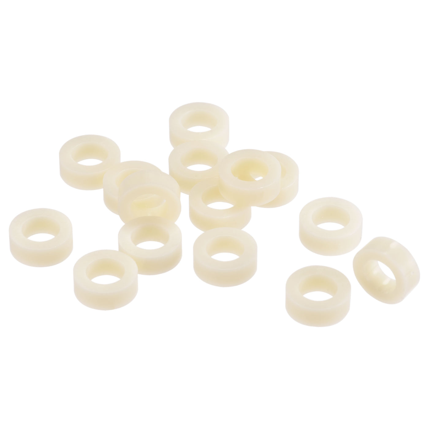 Uxcell Uxcell ABS Round Spacer Washer ID 8.2mm OD 14mm L 8mm for M8 Screws, Beige, 300Pcs