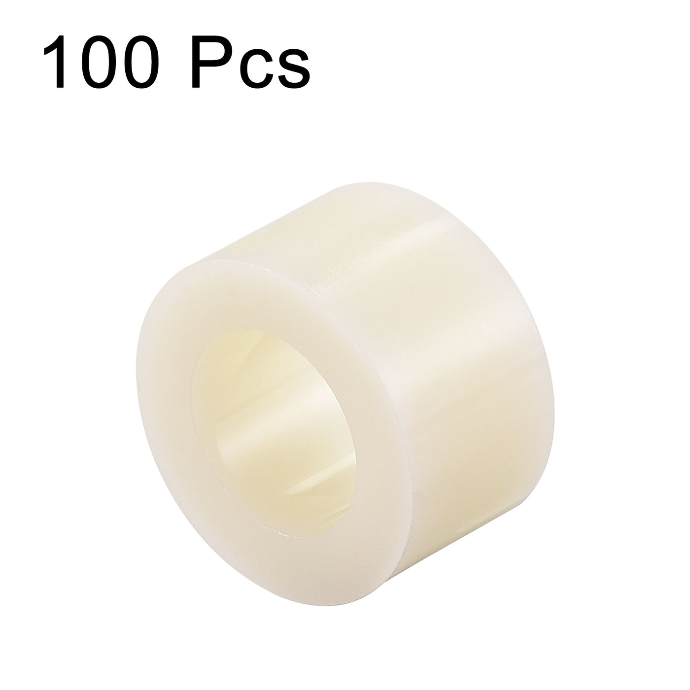 Uxcell Uxcell ABS Round Spacer Washer ID 8.2mm OD 14mm L 12mm for M8 Screws, Beige, 100Pcs