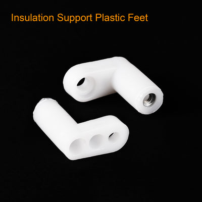 Harfington Uxcell 50Pcs Circuit Board PCB Spacers L Shape Insulated Plastic Fixed Mounting Feet White 0.8'' Supporting Height with M3 Screw