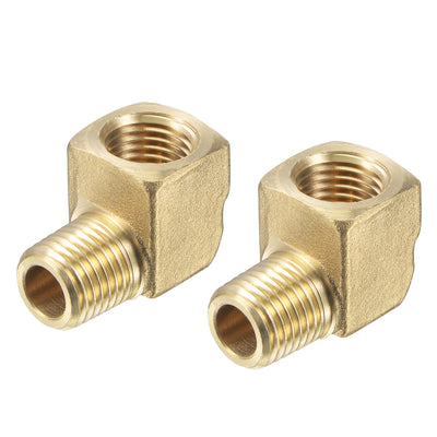 uxcell Uxcell Brass Hose Fitting Elbow 1/4 NPT Male to Female Thread Right Angle Pipe Connector Adapter, Pack of 2