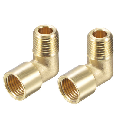 uxcell Uxcell Brass Hose Fitting Elbow 1/4 NPT Male to 1/4 NPT Female Thread Pipe Connector Adapter, Pack of 2