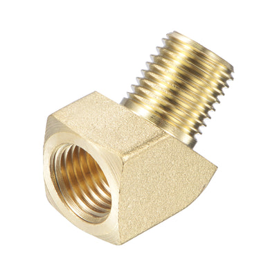 Harfington Uxcell Brass Hose Fitting Elbow 1/8 NPT Male to Female Thread 45 Degree Angle Pipe Connector Adapter