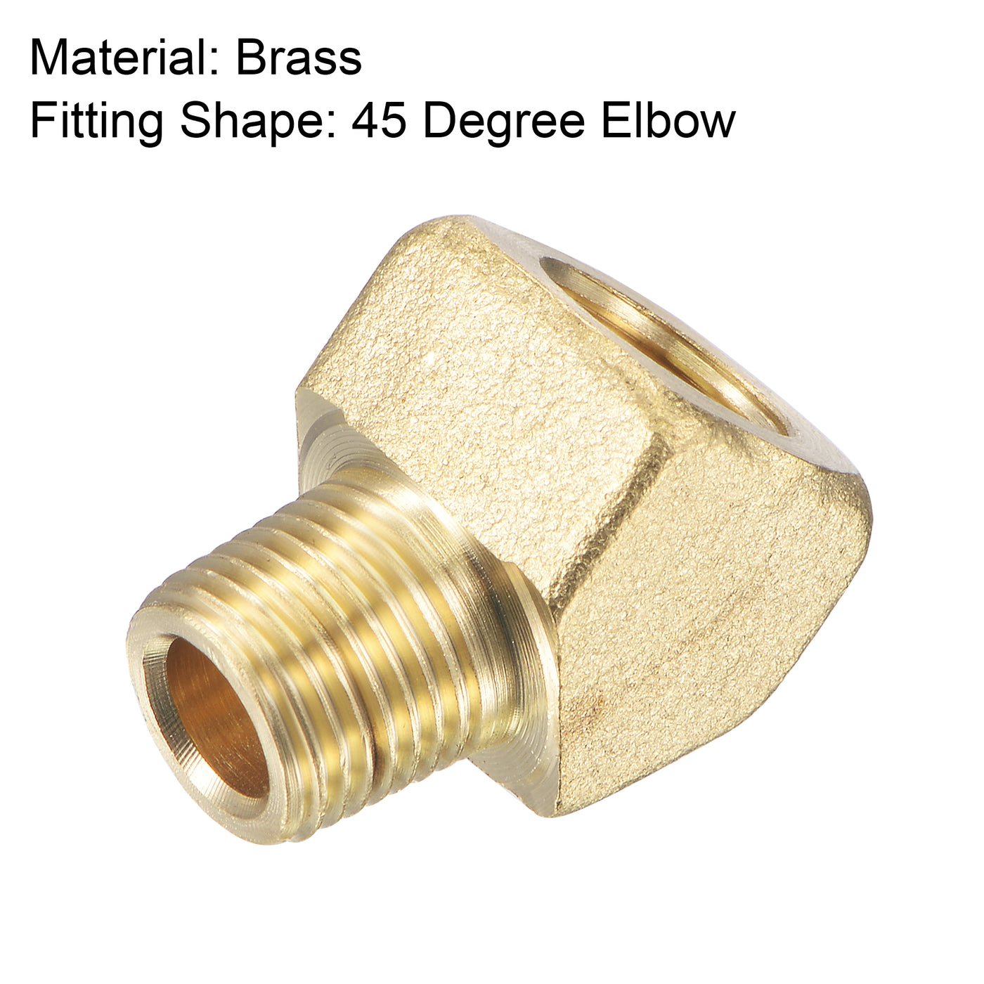 Uxcell Uxcell Brass Hose Fitting Elbow 1/8 NPT Male to Female Thread 45 Degree Angle Pipe Connector Adapter