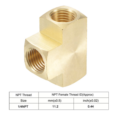Harfington Uxcell Brass Hose Fitting Tee 1/2 NPT Female Thread 3 Way Pipe Connector Adapter