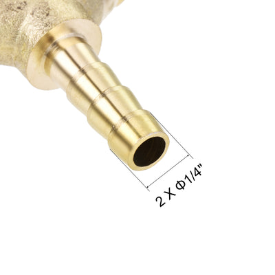 Harfington Uxcell Reducing Barb Hose Fitting Y Shape Pipe Connector Brass 1/2" x 3/8" x 3/8" 2Pcs