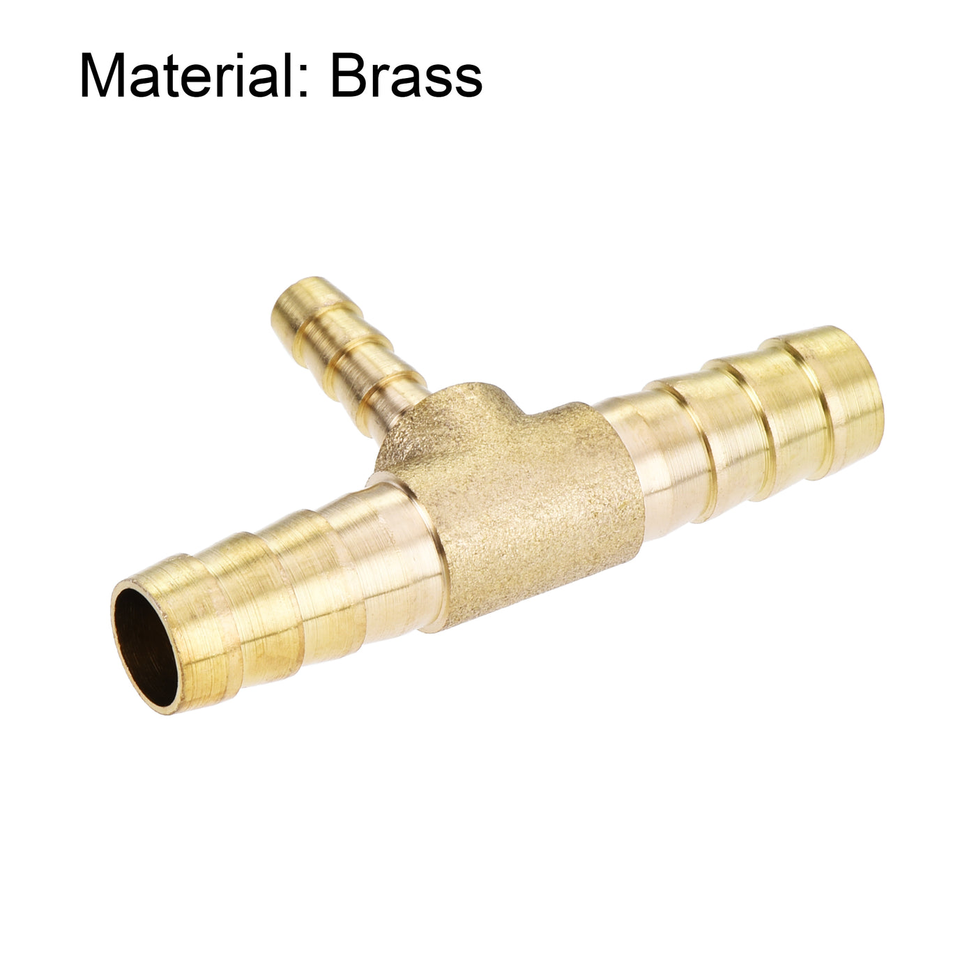 Uxcell Uxcell Reducing Barb Hose Fitting Tee T Shape Pipe Connector Brass 3/8" x 3/8" x 5/16"