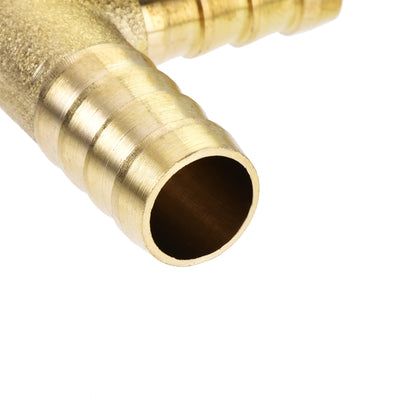 Harfington Uxcell Reducing Barb Hose Fitting Tee T Shape Pipe Connector Brass 2Pcs