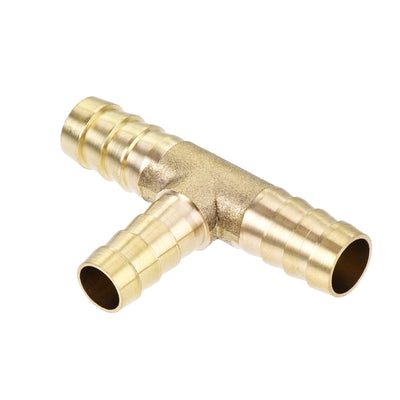 Harfington Uxcell Reducing Barb Hose Fitting Tee T Shape Pipe Connector Brass 3/8" x 3/8" x 5/16"