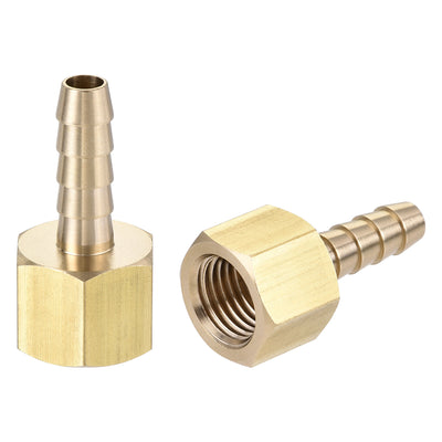 Harfington Uxcell Brass Barb Hose Fitting Connector Adapter 3/16 Barbed x 1/8NPT Female Pipe 2pcs