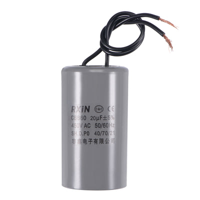uxcell Uxcell CBB60 Run Capacitor 20uF 450V AC 2 Wires 50/60Hz Cylinder 75x42mm for Air Compressor Water Pump Motor