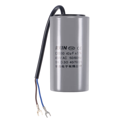 uxcell Uxcell CBB60 Run Capacitor 40uF 450V AC 2 Wires 50/60Hz Cylinder 96x50mm with Terminal for Air Compressor Water Pump Motor