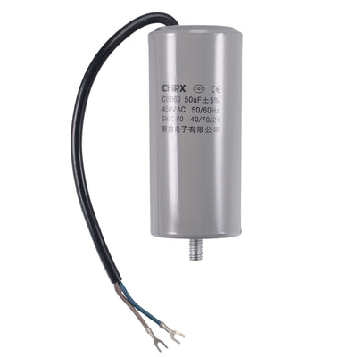 Harfington Uxcell CBB60 Run Capacitor 50uF 450V AC 2 Wires 50/60Hz Cylinder 111x50mm with Terminal, M8 Fixing Stud for Air Compressor Water Pump Motor